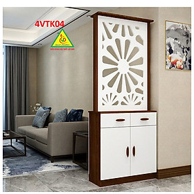 Vách ngăn phòng khách, vách ngăn tủ kệ bằng gỗ 4VTK04 - Nội thất lắp ráp Viendong adv