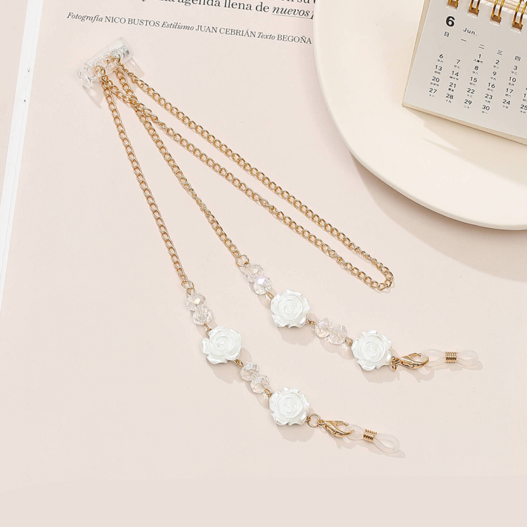 Dây đeo gọng kính hoa hồng Hàn Quốc hạt cườm ấn tượng dây đeo khẩu trang đeo airpod chống rơi rớt tiện lợi đa năng thông minh