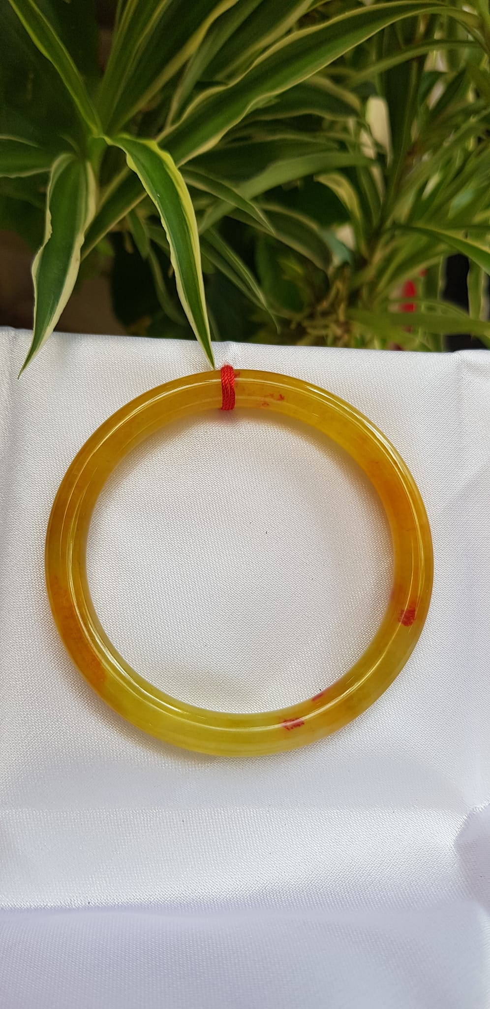 Vòng tay nữ đá Cẩm thạch Vàng Anh Tươi sáng bóng mới đẹp quá các Chị Em ơi Ni nhỏ 48mm x cọng 6mm chuẩn hợp Nữ mệnh Kim, mệnh Thổ, mệnh Thuỷ 30kg - 48kg màu vàng tươi món quà ý nghĩa dành cho các chị em nữ đeo tươi đẹp xinh may mắn cả năm ạ