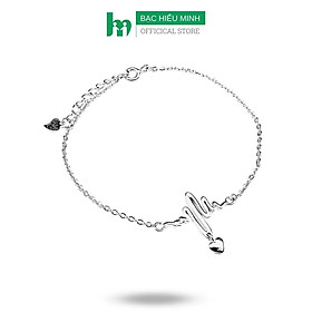 Lắc Tay Nữ Bạc Hiểu Minh LTU294 nhịp tim bạc ý