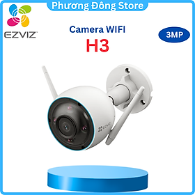  Camera Wi-fi EZVIZ H3 2K (3MP) & 3K (5MP), Ngoài Trời, Ghi Hình Màu Ban Đêm, Đàm Thoại, Chống Nước IP67, Nén H265 - Hàng Chính Hãng