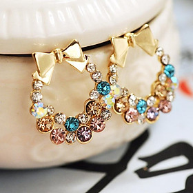 Bông tai nơ 7 màu sặc sỡ rainbow
