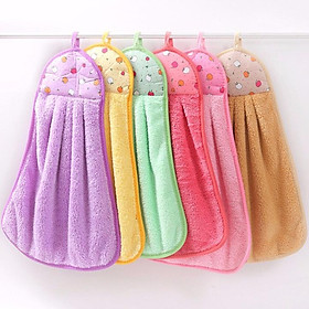Set 6 Khăn Lau Tay Có Móc Treo Dùng Cho Nhà Bếp Đa Năng Tiện Dụng Chất Liệu Cao Cấp Thấm Hút Tốt-Tặng Kèm Tất Gấu Siêu Dễ Thương