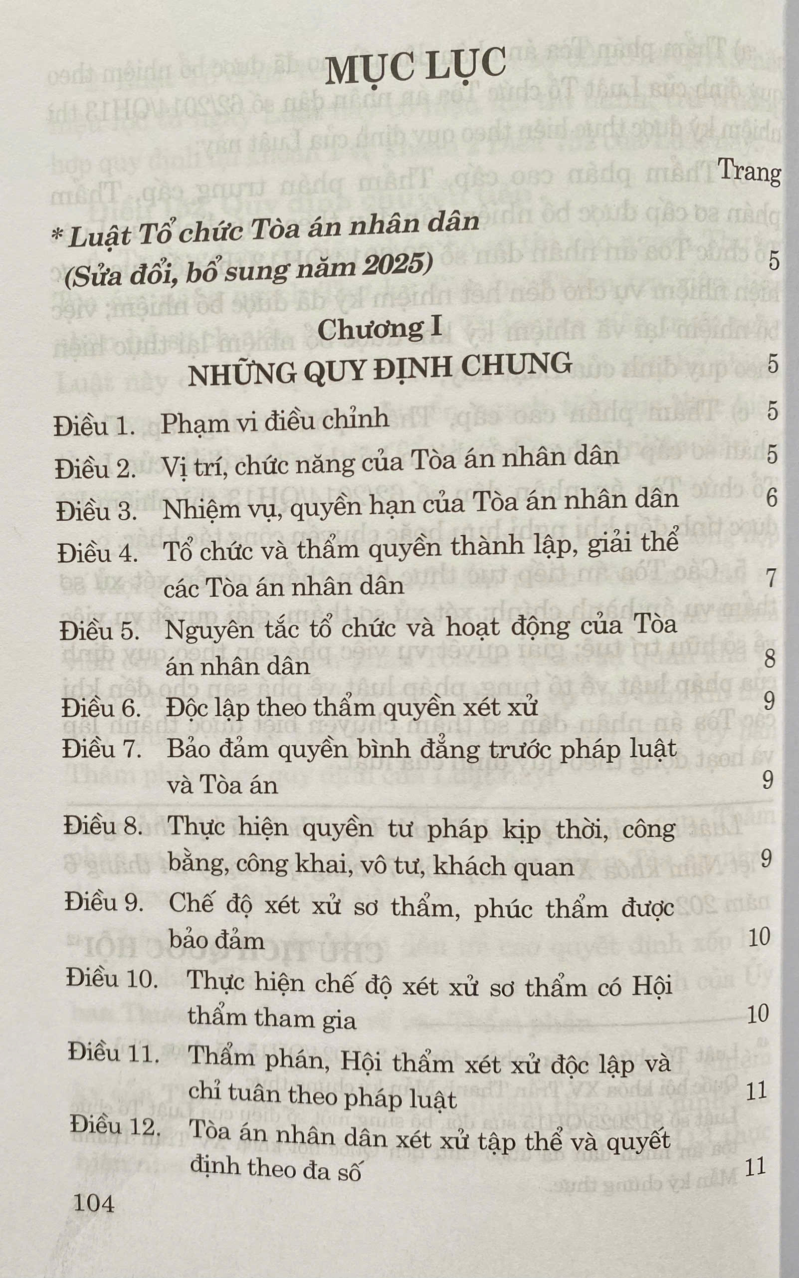 Luật Tổ Chức Toà Án Nhân Dân ( Sửa Đổi, Bổ Sung Năm 2025)