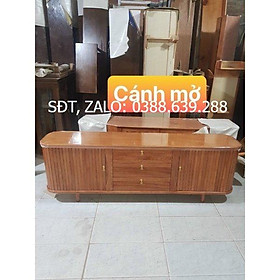 Kệ tivi cánh mở 2 màu óc chó và cánh gián