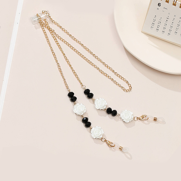 Dây đeo gọng kính hoa hồng Hàn Quốc hạt cườm ấn tượng dây đeo khẩu trang đeo airpod chống rơi rớt tiện lợi đa năng thông minh