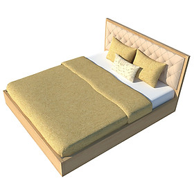 Giường ngủ cao cấp Tundo màu vàng sồi 140cm x 200cm