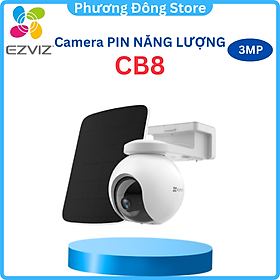 Camera IP Wifi Ngoài Trời EZVIZ CB8 3MP 2K Tặng Kèm Tắm Pin Năng Lượng - Có Màu Ban Đêm - Đàm Thoại 2 Chiều - Hàng Chính Hãng