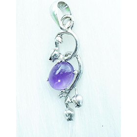 Mặt dây chuyền thạch anh tím Amethyst tự nhiên hoa Tulip