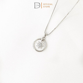 Dây chuyền bạc 925 flower in circle xinh xắn trẻ trung Dế Bạc – D4201