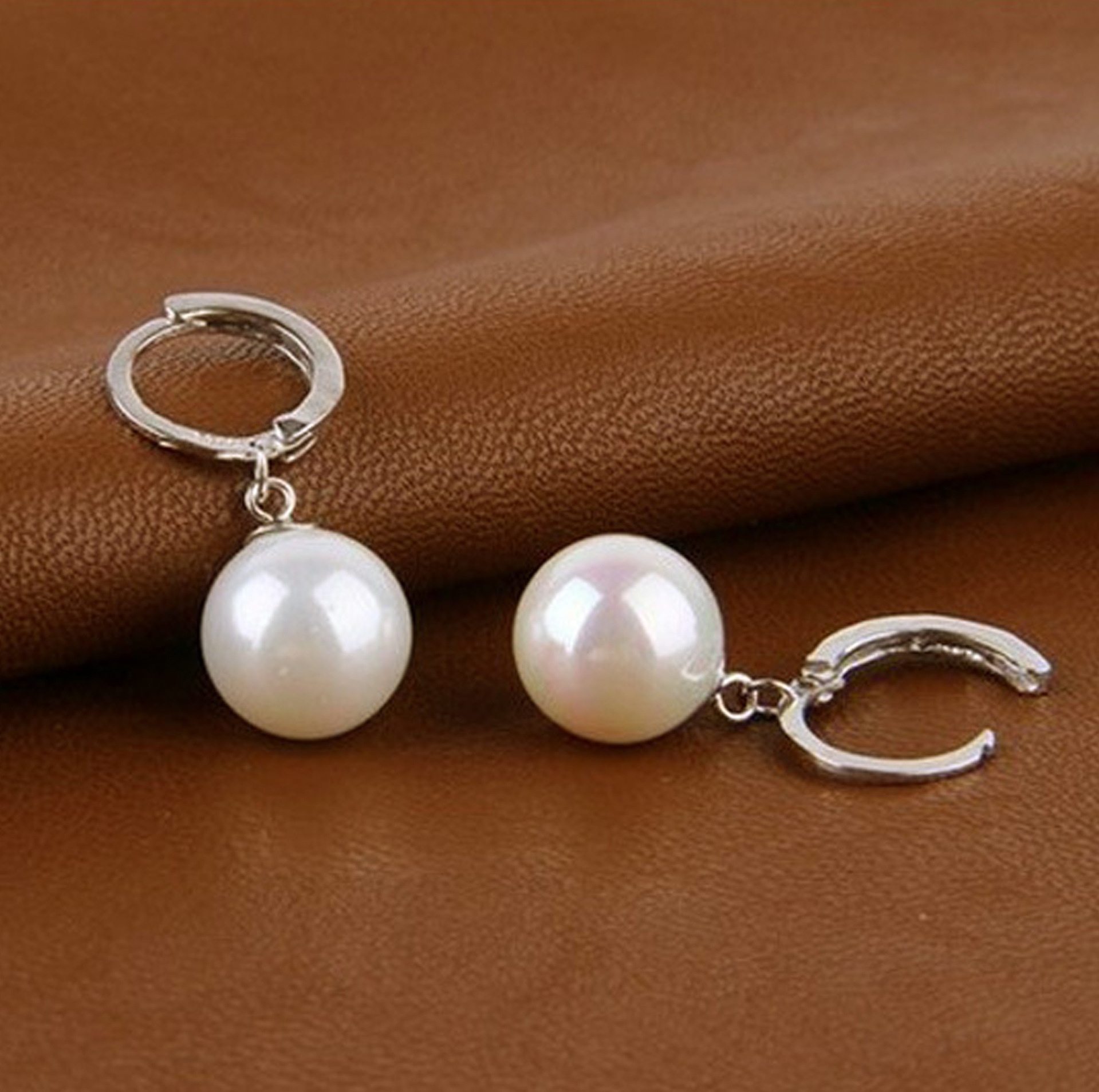 Bông tai nữ tòng teng siêu dễ thương đính đá zircon sang trọng, cườm giả ngọc