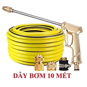 Bộ dây vòi xịt nước rửa xe,tưới cây .tăng áp 3 lần,loại 7m,10m 206701-3 đầu đồng,cút đồng,nối đ+tặng túi đựng bút