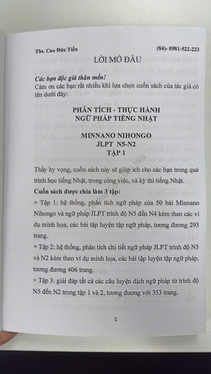 NGỮ PHÁP TIẾNG NHẬT TRÌNH ĐỘ N5-N4 TẬP 1