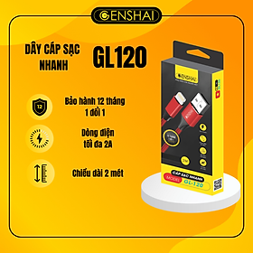 Cáp sạc 2m hàng chính hãng GENSHAI GL120 | Bảo hành 12 tháng 1 đổi 1 | Made in Việt Nam
