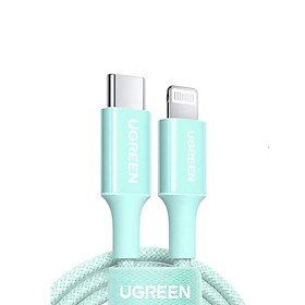 Cáp dữ liệu USB-C sang đầu dành cho iphone có chip dài 1M màu xanh Ugreen 90449  - Hàng chính hãng