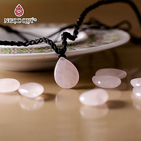 Mặt dây chuyền giọt nước thạch anh hồng 15x12mm - Ngọc Quý Gemstones