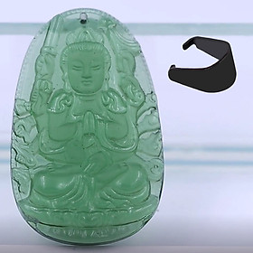 [Tuổi Tý] Mặt Dây Chuyền Phật Thiên Thủ Thiên Nhãn Đá Pha Lê Xanh Lá Size Nhỏ 3.6cm & Size Lớn 5cm - Tặng Kèm Móc Inox - Phong Thủy 868 - May Mắn - Bình An