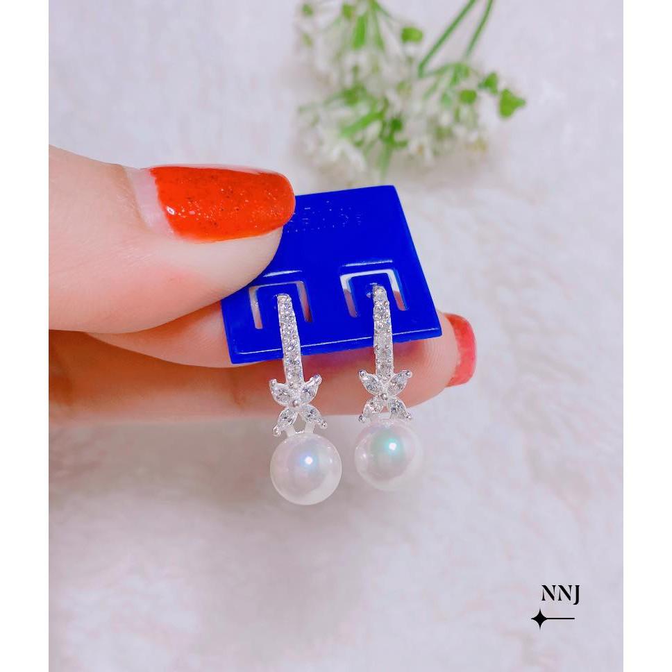 Bông tai bạc thời trang chốt bấm bập chất lượng bằng bạc s925 MS0956