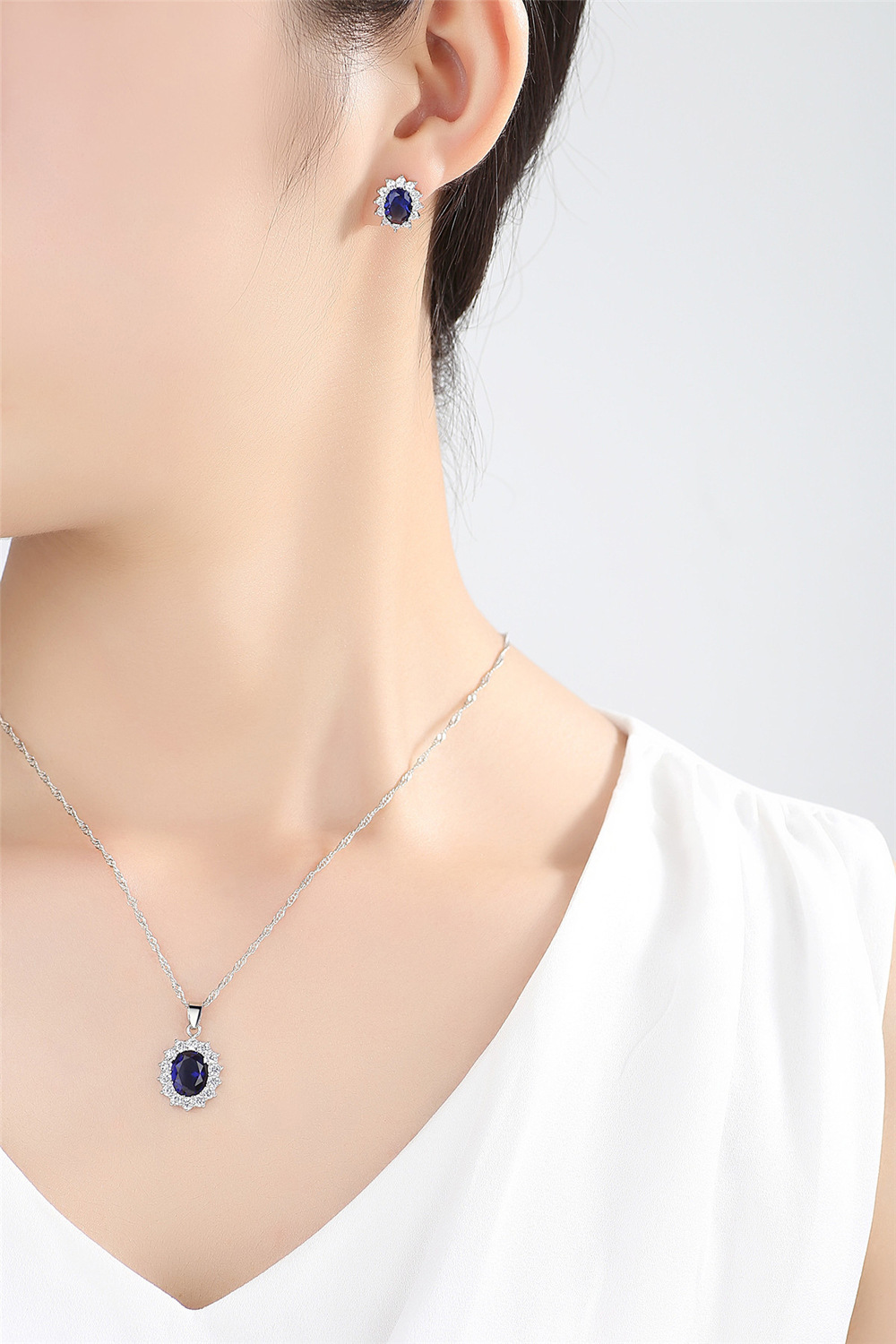 Bộ trang sức hoa đá xanh