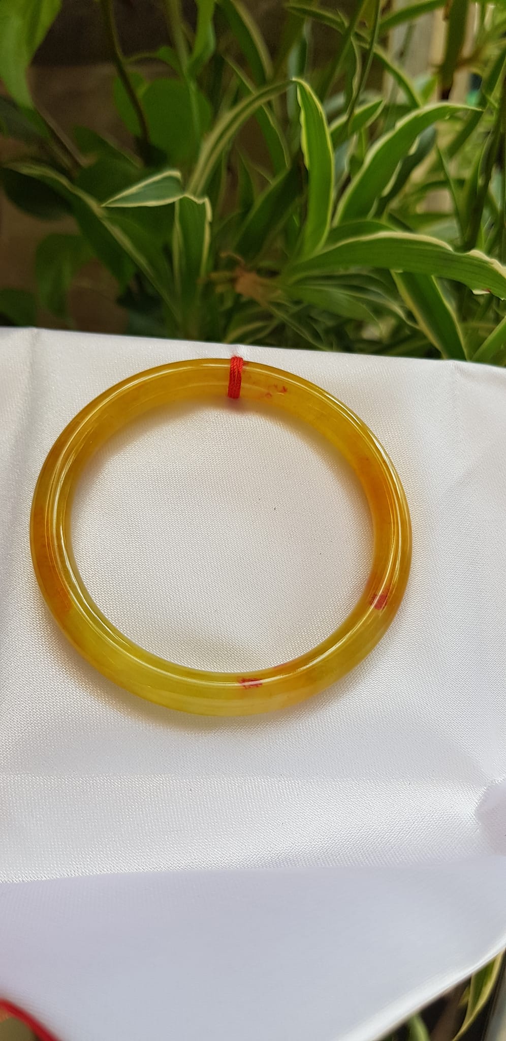 Vòng tay nữ đá Cẩm thạch Vàng Anh Tươi sáng bóng mới đẹp quá các Chị Em ơi Ni nhỏ 48mm x cọng 6mm chuẩn hợp Nữ mệnh Kim, mệnh Thổ, mệnh Thuỷ 30kg - 48kg màu vàng tươi món quà ý nghĩa dành cho các chị em nữ đeo tươi đẹp xinh may mắn cả năm ạ