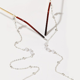 Dây đeo gọng kính hạt ngọc trai không đối xứng glasses chain dây đeo mặt nạ khẩu trang airpod