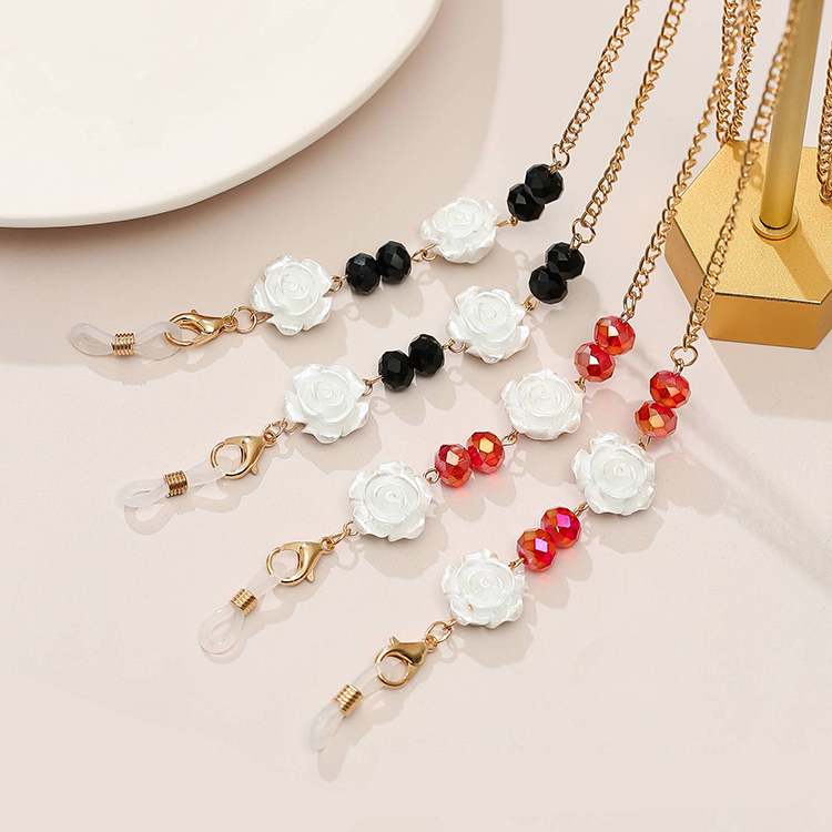 Dây đeo gọng kính hoa hồng Hàn Quốc hạt cườm ấn tượng dây đeo khẩu trang đeo airpod chống rơi rớt tiện lợi đa năng thông minh