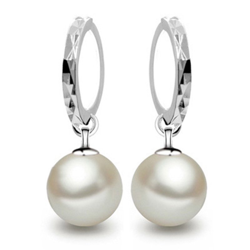 Bông tai nữ tòng teng siêu dễ thương đính đá zircon sang trọng, cườm giả ngọc