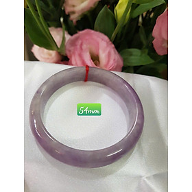 Vòng Cẩm Thạch mới Bản Hẹ Tím Nhẹ Ni 54mm Cao 12mm Dầy 7mm Màu tím nhẹ đều bóng đẹp Nữ mạng hỏa mạng thổ 50kg đến 55kg đeo ạ
