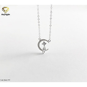 Dây chuyền bạc Ý 925 Huệ Ngân - MẶT TRĂNG và MÈO PP1710