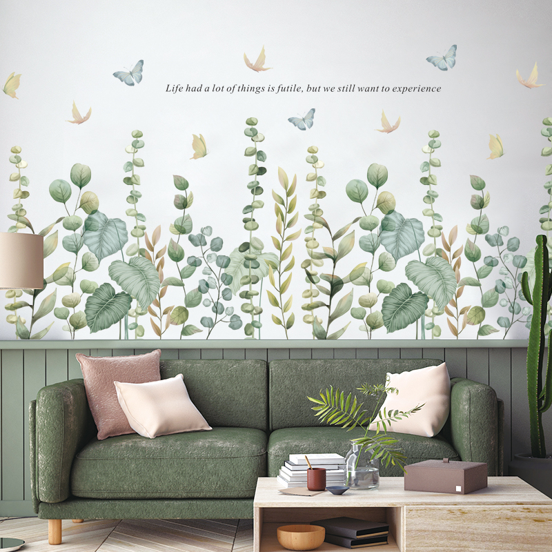 Sticker Giấy Dán Tường Decal Dán tường Mẫu Hoa Lá Cực Xinh ZH006