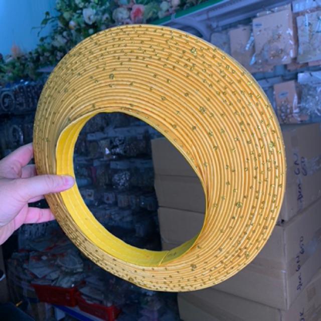 Khăn đống cô dâu truyền thống vàng 25 tầng phun nhũ GiangPKC
