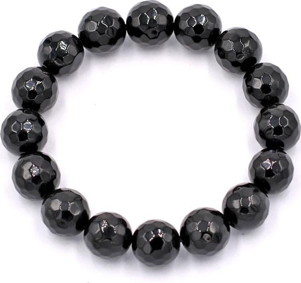 Chuỗi đeo tay - thạch anh đen cắt giác 8 ly - hợp mệnh Thủy, mệnh Mộc