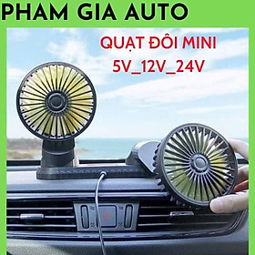 Quạt Đôi Mini Cao Cấp Xoay 360° – Cổng USB – ĐÈN TRANG TRÍ , ĐỒNG HỒ TREO TƯỜNG