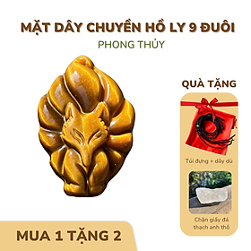 Mặt dây chuyền hồ ly 9 đuôi đá phong thủy NHASAN quyến rũ, may mắn và tài lộc, đá tự nhiên 100%