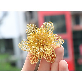 Hoa cài áo mạ vàng 24K - Quà tặng cao cấp cho nữ