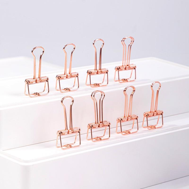 Kẹp bướm kim loại văn phòng Deli - Set 6/8 chiếc - Màu vàng hồng - 9414 / 9415