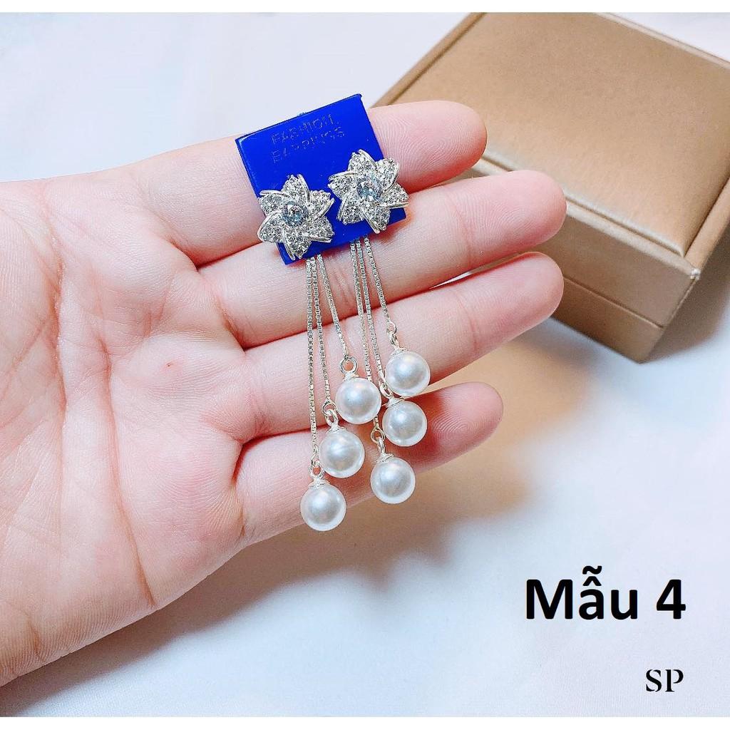 Bông tai bạc thời trang khoá bấm cao cấp chất liệu bằng bạc s925 SA0103