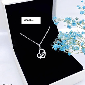 Dây chuyền nữ mặt tim chất liệu bằng bạc MS09t