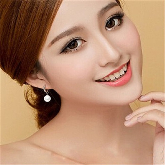 Bông tai nữ tòng teng siêu dễ thương đính đá zircon sang trọng, cườm giả ngọc