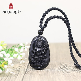 Mặt dây chuyền phật bản mệnh đá obsidian 5x3cm - Ngọc Quý Gemstones