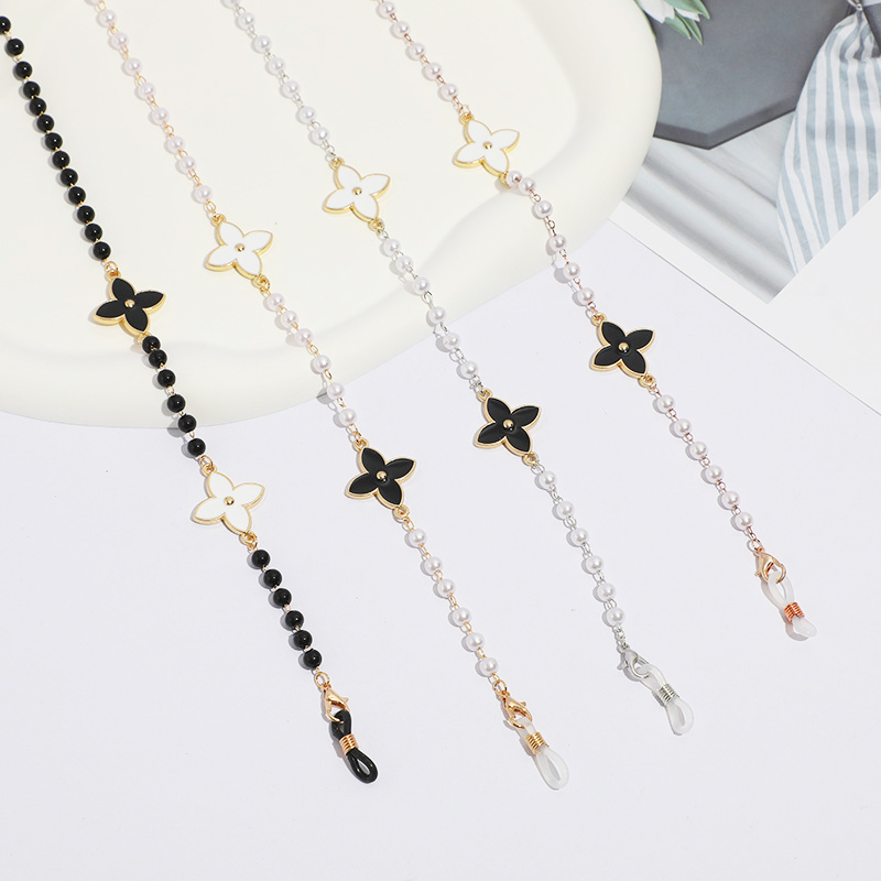 Dây đeo kính Chuỗi đeo khẩu trang hạt nhỏ thời trang cỏ bốn lá khí chất chuỗi đeo tai nghe chống thất lạc đa năng thông minh