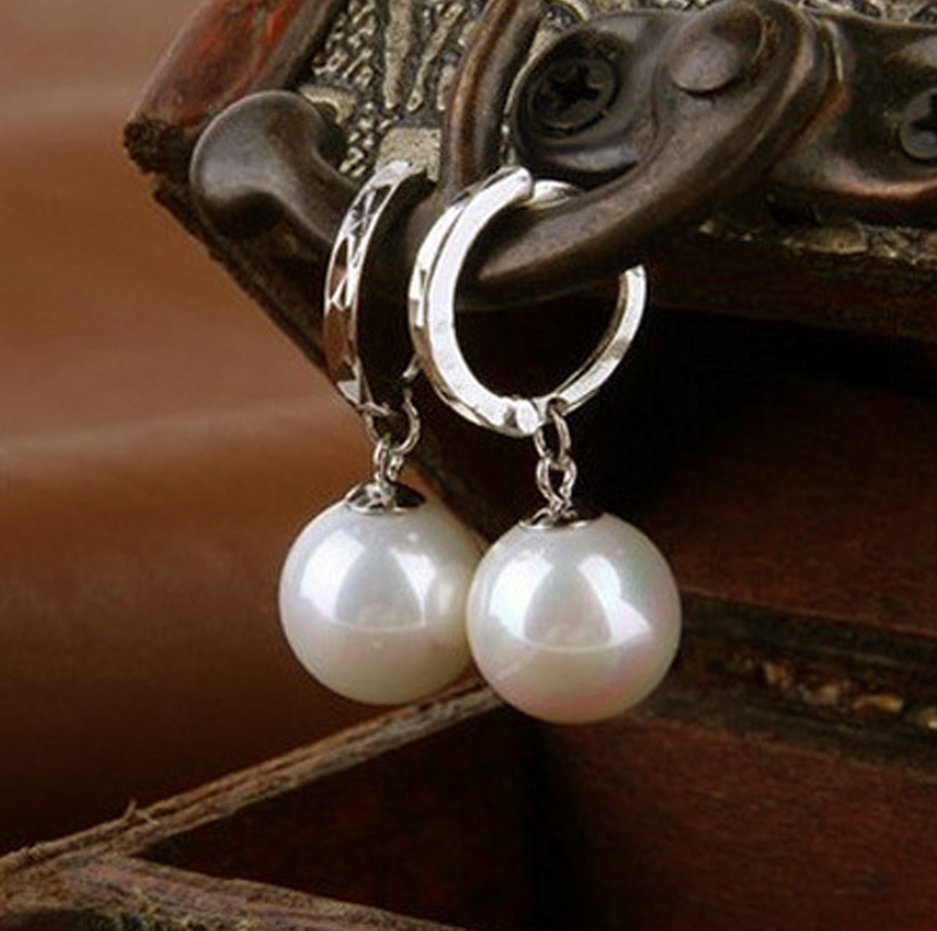 Bông tai nữ tòng teng siêu dễ thương đính đá zircon sang trọng, cườm giả ngọc