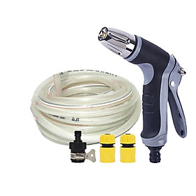 Bộ dây và vòi xịt rửa xe tưới cây tăng áp 7-10m (cút nhựa nối nhựa đen) 206817