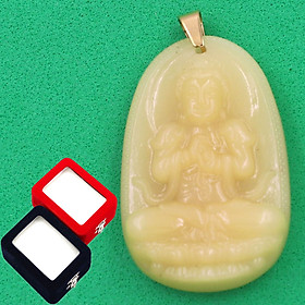 Mặt dây chuyền Phật Như lai Đại nhật thạch anh vàng 4.3cm kèm hộp nhung