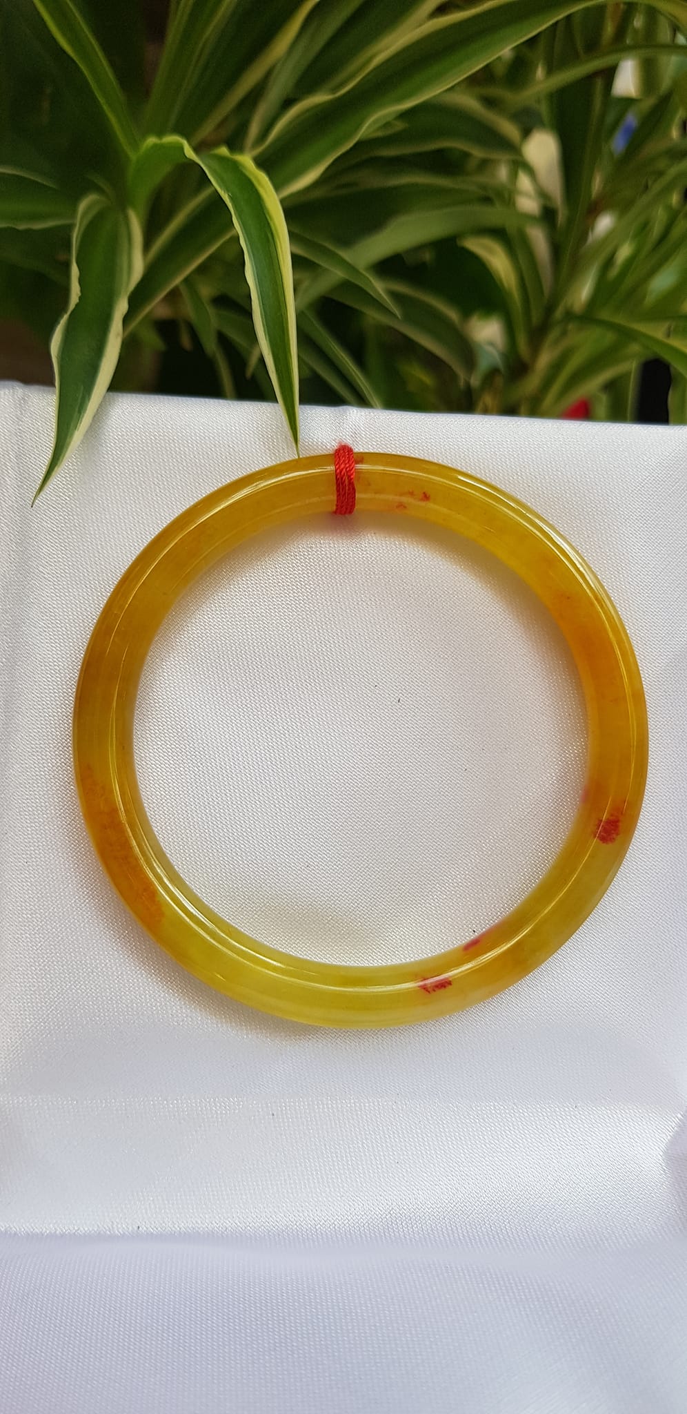 Vòng tay nữ đá Cẩm thạch Vàng Anh Tươi sáng bóng mới đẹp quá các Chị Em ơi Ni nhỏ 48mm x cọng 6mm chuẩn hợp Nữ mệnh Kim, mệnh Thổ, mệnh Thuỷ 30kg - 48kg màu vàng tươi món quà ý nghĩa dành cho các chị em nữ đeo tươi đẹp xinh may mắn cả năm ạ