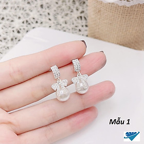 Bông tai bạc hình nơ chất liệu bạc s925 MS74b