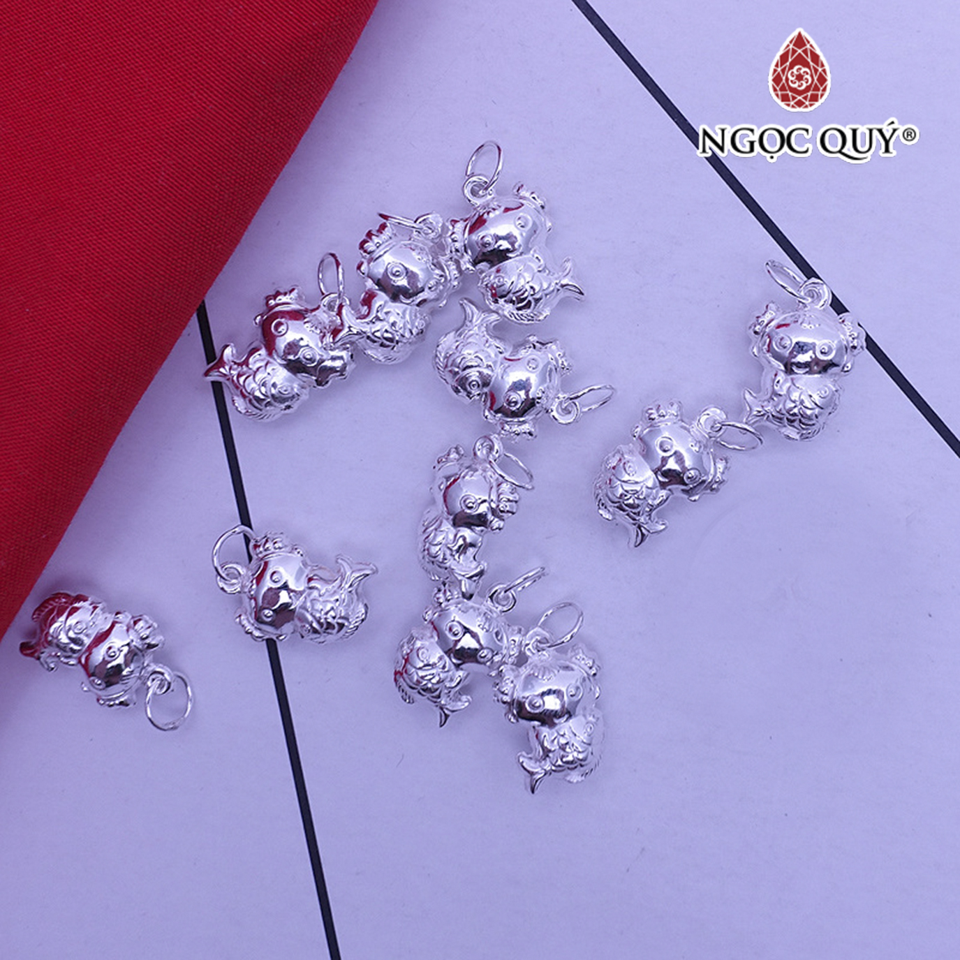 Charm bạc hình tiên cá treo - Ngọc Quý Gemstones