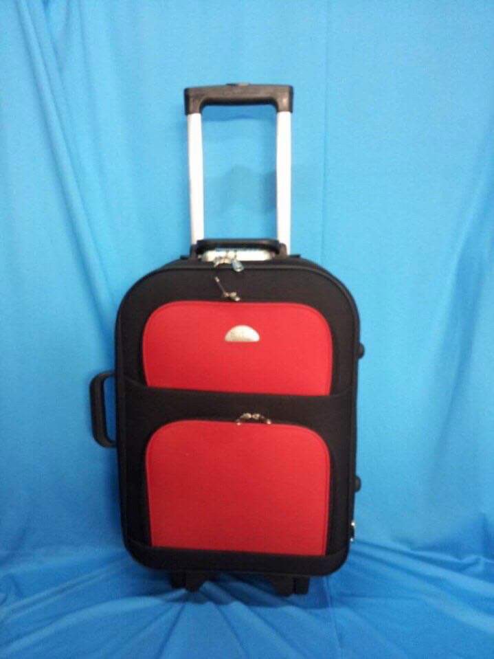 Vali Kéo Du Lịch Laka Màu Đen Phối đỏ Có Nắp - 22 Inch