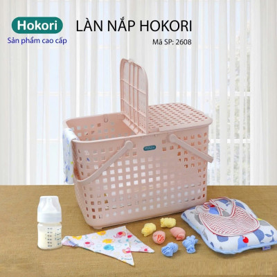 Giỏ đựng quần áo Hokori Việt Nhật- Làn đi sinh có nắp cho mẹ và bé an toàn tiện dụng - Hàng chính hãng