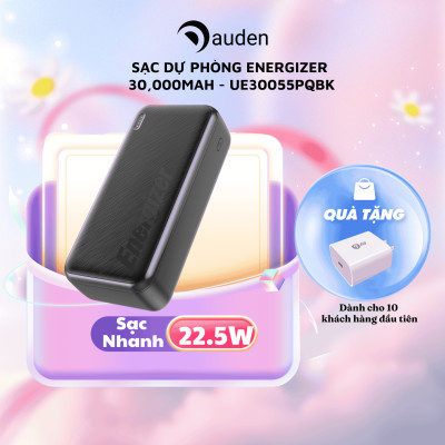 Sạc dự phòng Energizer 30,000mAh /3.7V Li-Polymer UE30055PQBK, bảo hàng 24 tháng 1 đổi 1 - Hàng chính hãng
